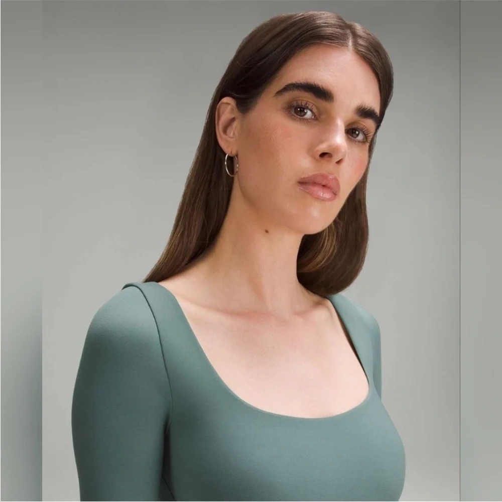 Lululemon Forest Green Wundermost Ultra-Soft Square-Neck Long-Sleeve Bodysuit XL